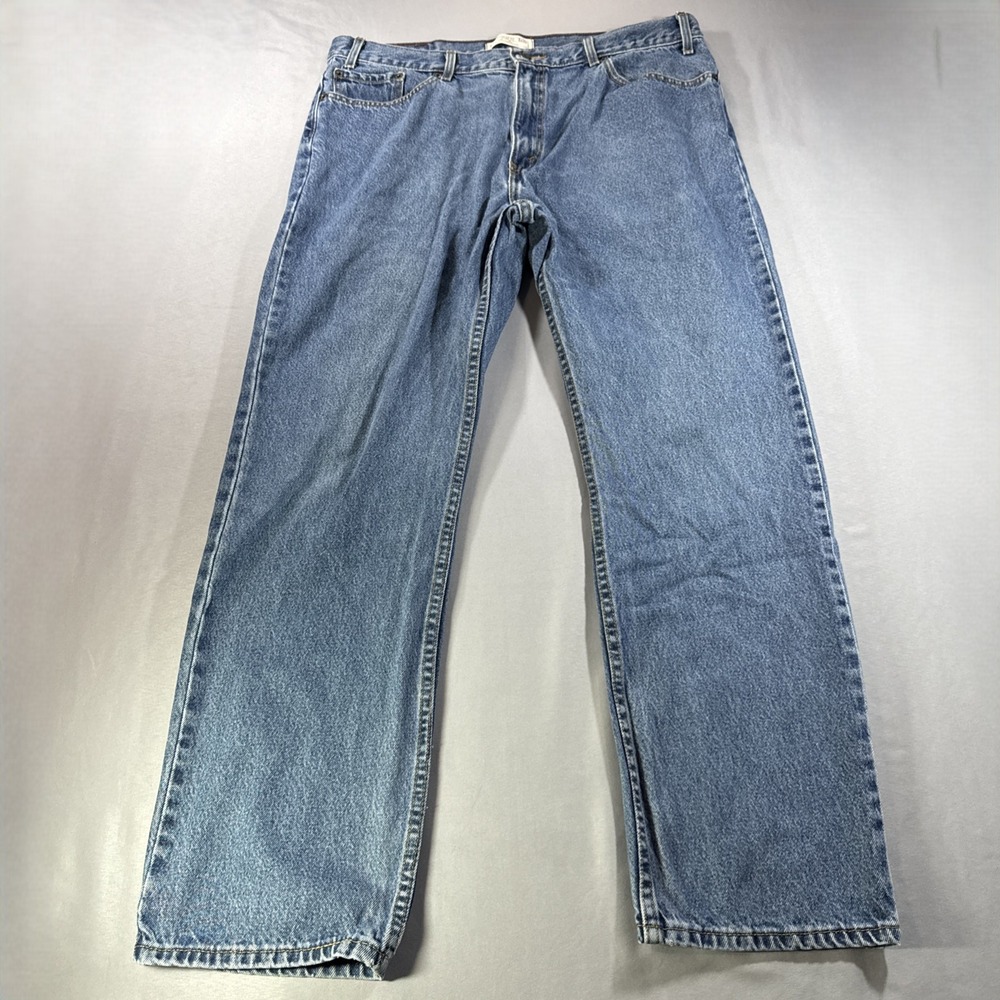 Levi Strauss Signature Mens Regular Fit Jeans 40x32 Medium Wash Blue Denim